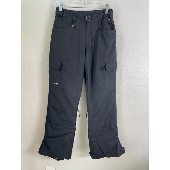 Roxy Womens Small Utility Snow Pants Black Ski Snowboard Padded Knees - Picture 1 of 9